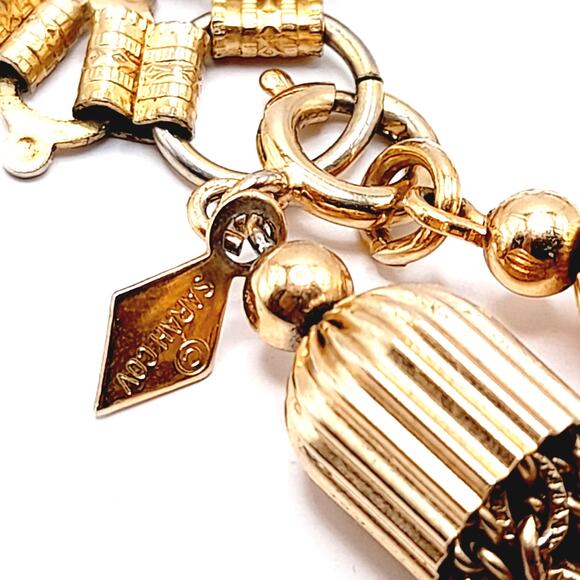 Vintage Sarah Coventry Book Chain Necklace with Tassel Pendant 22 Inch Signed - Picture 8 of 11